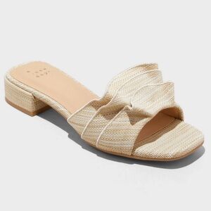 A New Day Lyta Raffia Ruffle Sandals with Memory Foam Insole Size 8.5